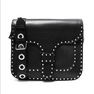 Rebecca Minkoff cross body leather studded bag.